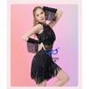 Latin Dance Dress Women Tassel Fringe High Neck Sleeveless Party Performance Stage Costume Joom