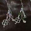 Y2K Trendy Lucky Grass Star Bear Phone Charms Sweet Four-Left Clover Bisin Keychain Bag Cushion Decoration For Women Girls Gift