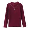 New Winter Double-sided German Velvet Base Shirt Thickened Warm Top Ironing Diamond Slim-fitting T-shirt Small Shirt for Women