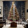 2 шт. HD занавеска с изображением рождественской елки в снежную ночь, черная занавеска с цифровой печатью, украшение для дома в стиле l