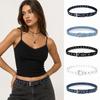 All-Match Canvas Jeans Belt Adjustable Star Cutout Belt Fashion Hollow Eyelet Belt  Daily Outfit
