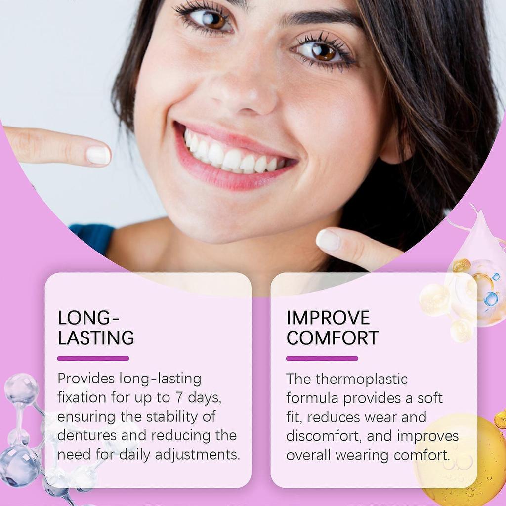 Long-Lasting Denture Adhesive - Comfortable, Secure Fit for Up to 7 Days