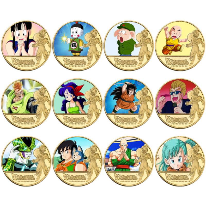 Anime Z Gold Plated Gold Coin Son Goku Vegeta Coins Kids Classic Anime Peripherals Collection Toy Souvenir