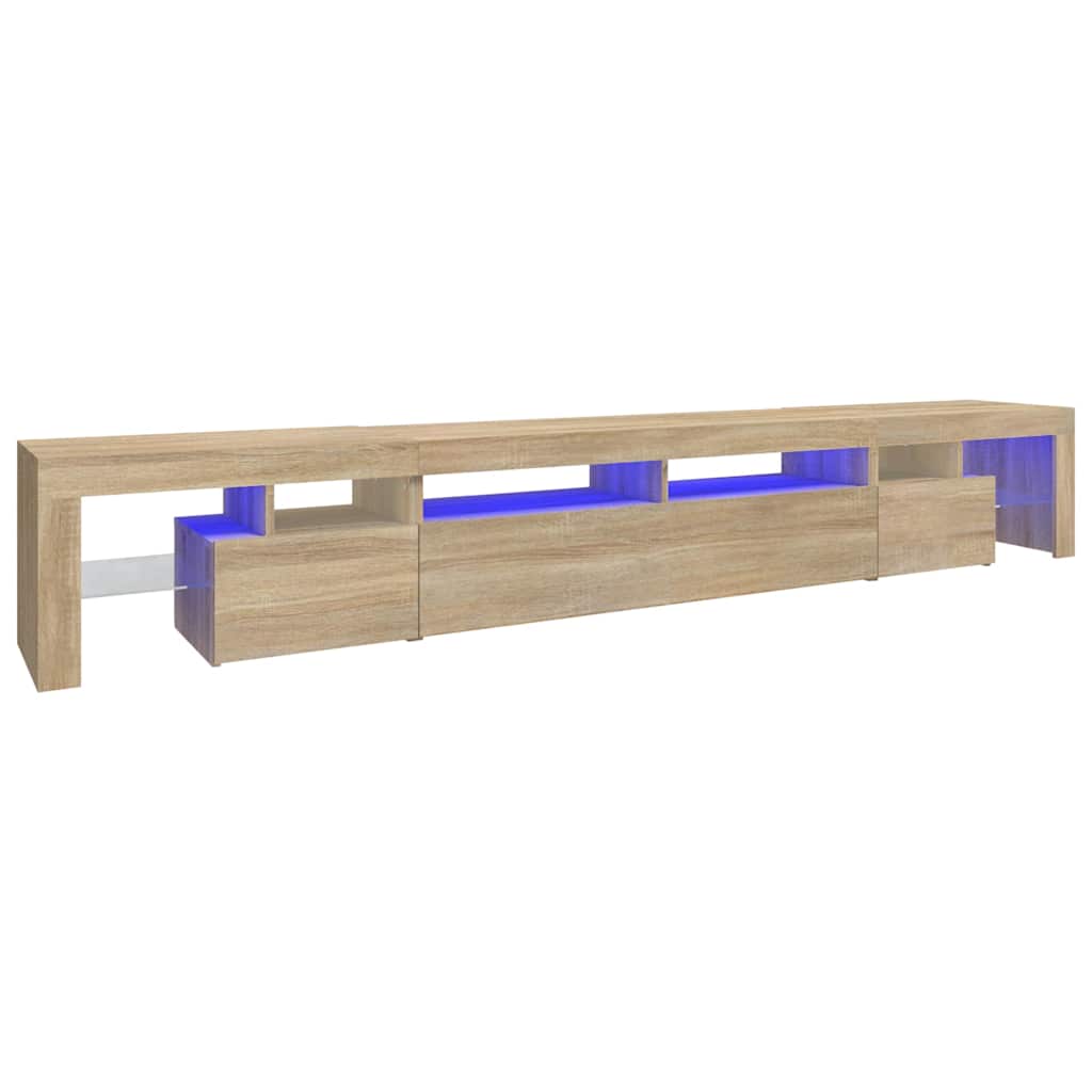 Vidaxl Szafka Pod Tv Z Oświetleniem Led, Dąb Sonoma, 260X36,5X40 Cm