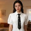 Студенческие готовые галстуки-бабочки Преппи Взгляд Стразы Звезда Металлическая Цепочка Темный Галстук-бабочка Аксессуары для шеи