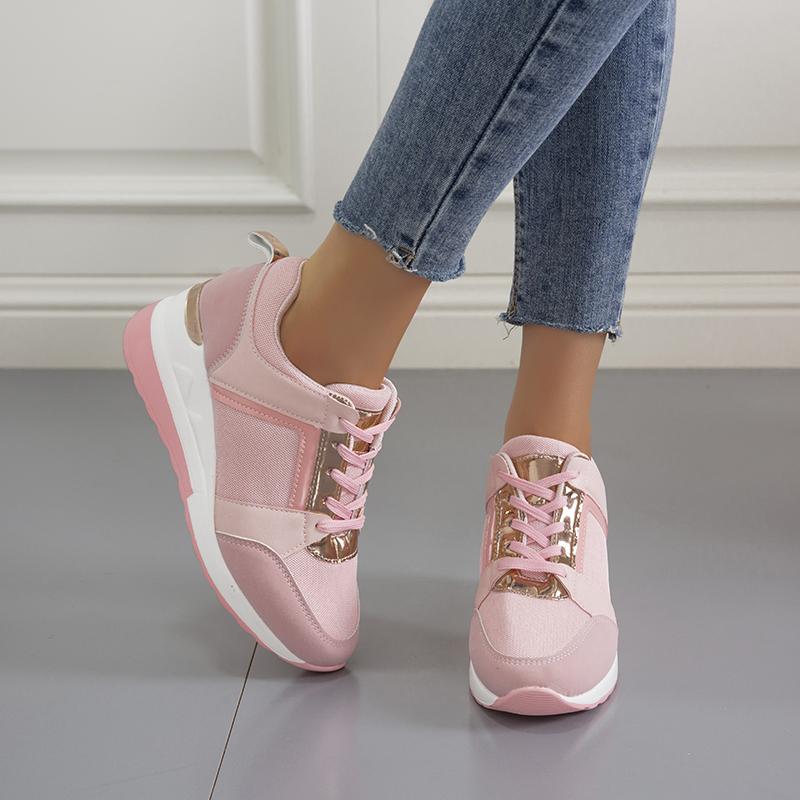 Fashion New Women Wedges Sneakers Lace-Up Breathable Sports Shoes Casual Platform Female Footwear Ladies Vulcanized Shoes Sneakers Women