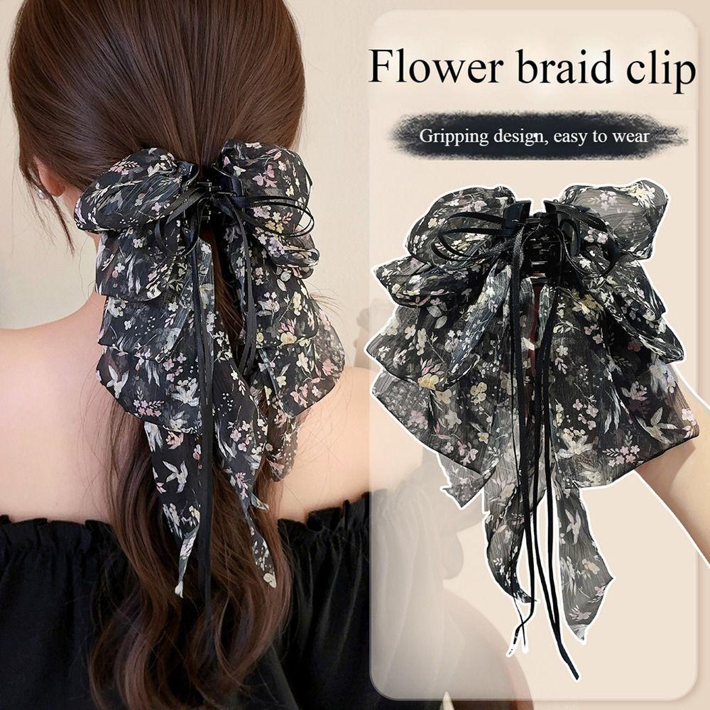 1Pcs Elegant Tail Clips Fashionable Hair Claw Durable Chiffon Hair Clip  Hair Accessories