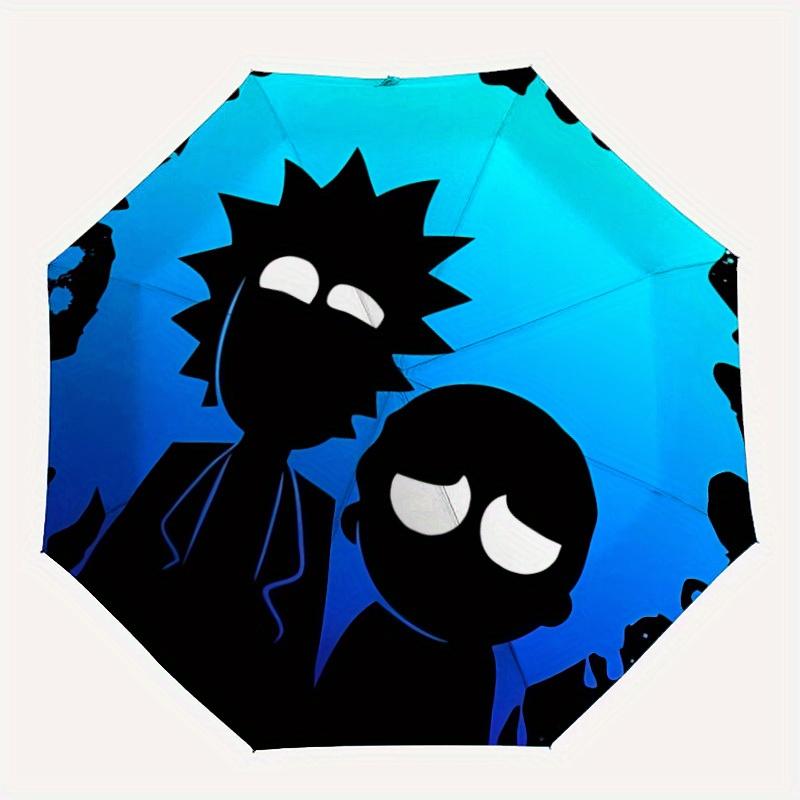 Автоматический складной зонт Rick "Morty" с прочным железным каркасом, портативный компактный дорожный зонт для всесезонного использования, вечеринок 0807071