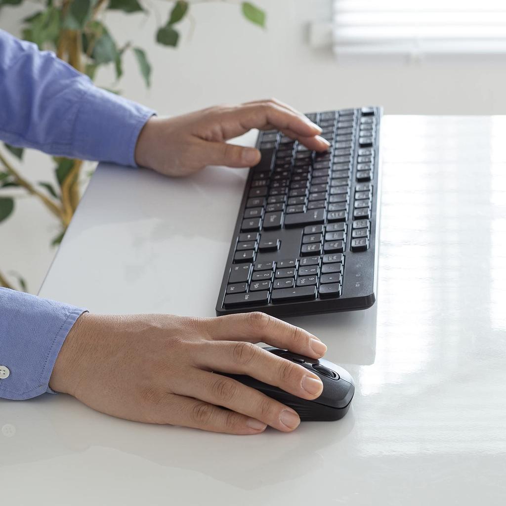 Sanwa поставляет беспроводную тихую клавиатуру и мышь с цифрами черного цвета (с клавиатурой) СКБ-WL37SETBK