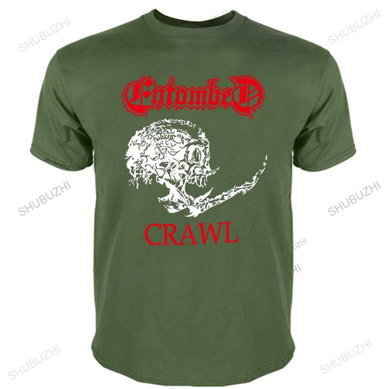 Мужская Модный бренд летняя футболка ENTOMBED CRAWL DEATH NIHILIST UNLEASHED Черная мужская хлопковая повседневная футболка с коротким рукавом