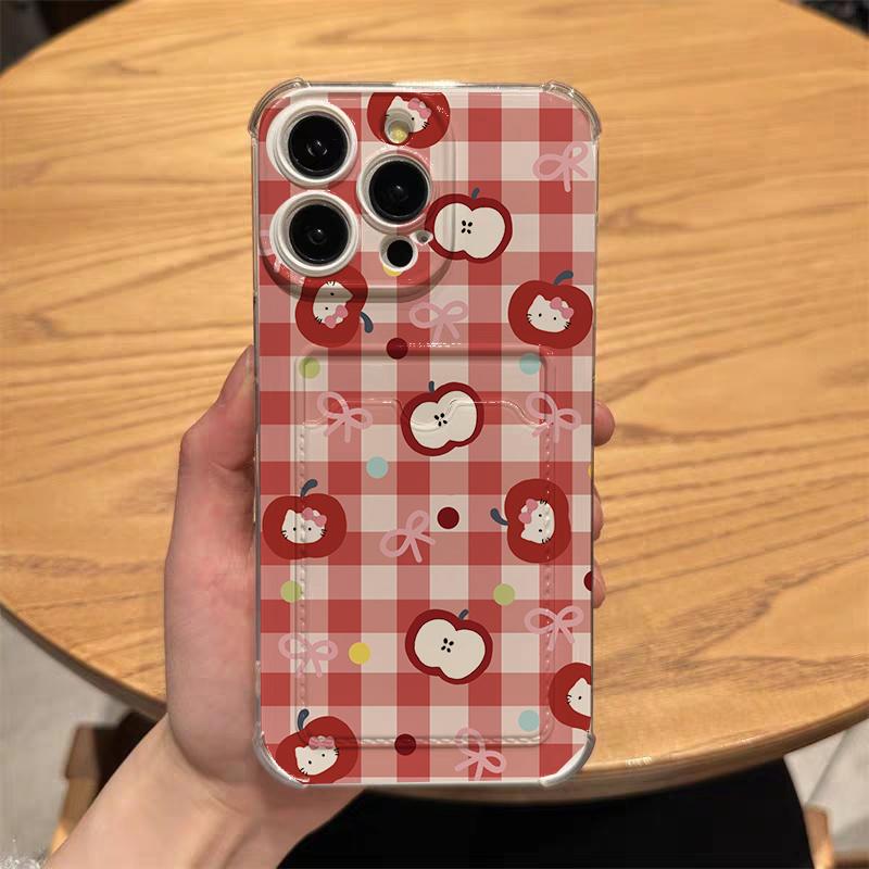 Мультяшный держатель для карт Hello Kitty Чехол для Iphone 17 Pro Max 17 Air 16 15 14 12 13 11 Pro Max 16e 15 16 Plus 12 13 mini Обложка