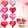 42 шт. воздушных шаров ко Дню святого Валентина, 4 дюйма, самонадувающиеся воздушные шары в форме сердца с бантом, украшение на день святого Валентина, мини-фольгированные шары для V