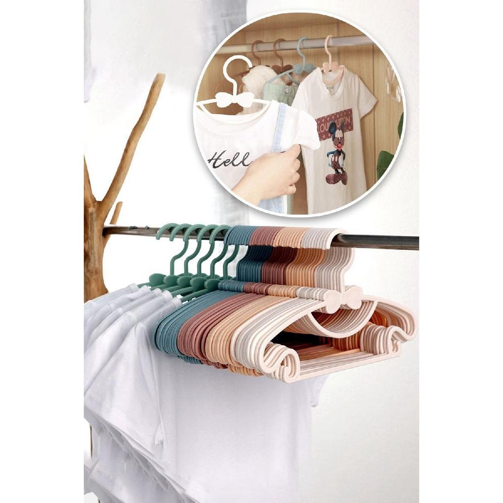 Милые 12 штук розовые детские вешалки с бантом-бабочкой