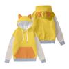 Women's Fashion Long-Sleeved Color-Blocked Printed Hooded Sweatshirt With Ears