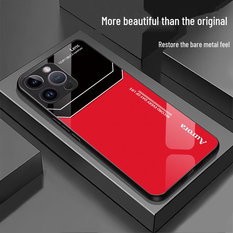 Роскошный стеклянный чехол для телефона Apple 15-дюймовых моделей Pro, 14 и 13 - стильный и защитный чехол.