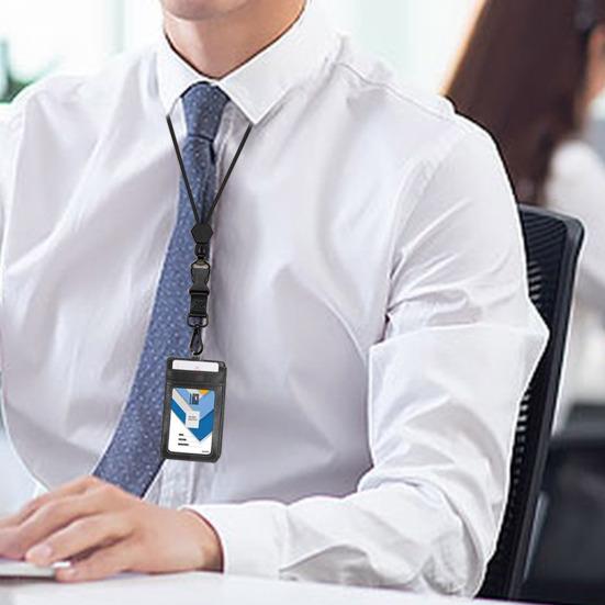 Heavy-Duty Key Lanyard with Detachable Buckle Quick Release Adjustable ID Badge Breakaway Neck Lanyard