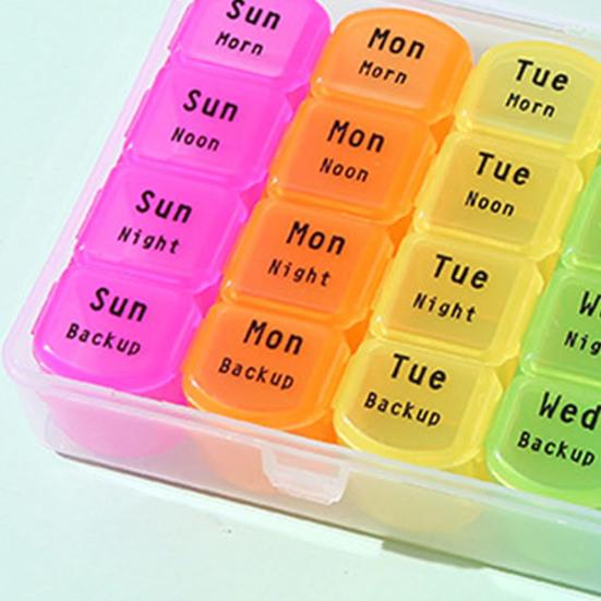 Органайзер для таблеток, пищевой, 28 отделений, большая вместимость, компактный дизайн, пыленепроницаемый контейнер, ежемесячный органайзер для таблеток