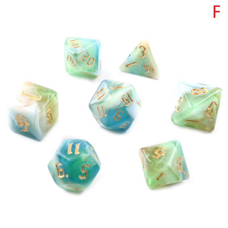 7Pcs/Set Four-Color Multi-Sided Digital Dice Set Running Group Game Dice