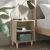 VidaXL Bedside Table with Wooden Legs Sonoma Oak 40x30x50 Cm