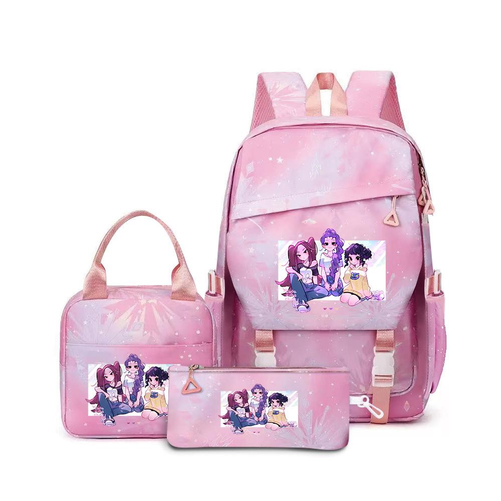 Kpop Witch Hunter Girl Group Primary School Students Print Children'S Backpack Schoolbag Three-Piece Schoolbag
