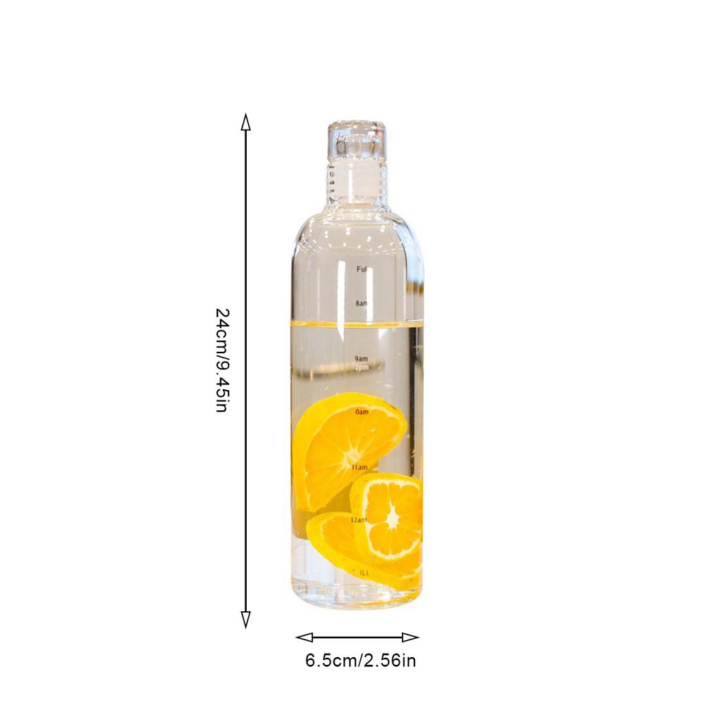 Новая пластиковая бутылка для воды, герметичная, для молока, сока, спортивная бутылка для воды с отметкой времени и герметичной сеткой, прозрачная чашка 500 мл