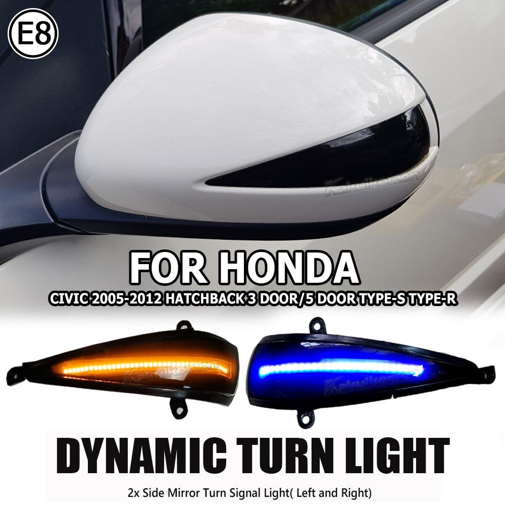2 шт. Динамический поворотник для Honda Civic 8-го поколения MK8 Хэтчбек Светодиодный указатель поворота 3D 5D Свет Лампа бокового зеркала 2006 2012 FN2 FN FK