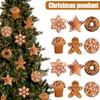 Christmas Tree Pendants Snowflake Gingerbread Man Foam Ball Hanging Ornaments Christmas Decoration For Home New Year