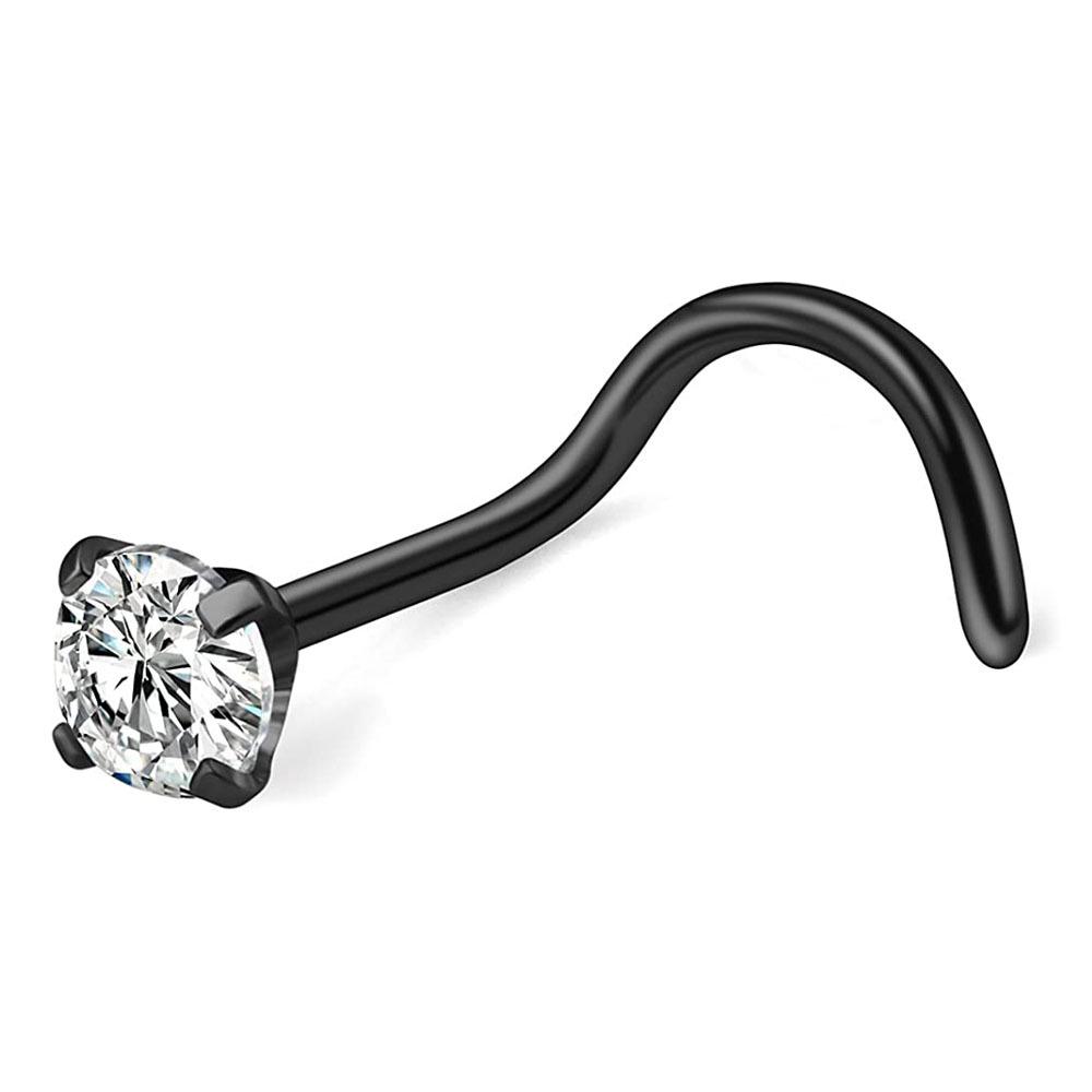 European & American Fashion Stainless Steel Zircon Nose & Lip Piercing Jewelry