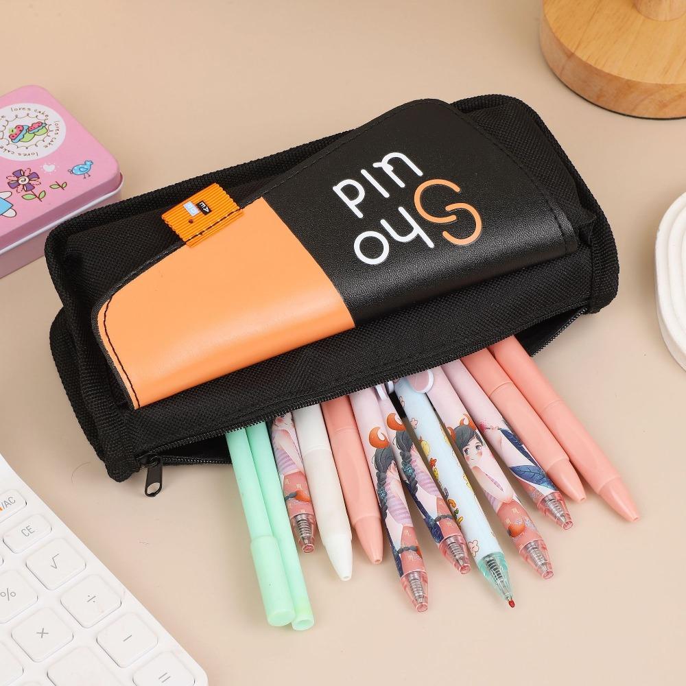 Multi Functional Pen Bag Transparent Pencil Case Cute Stationery Bag Business Card