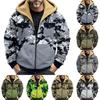 Men's Winter Camouflage Print Jacket Men's Casual Trend Zipper Hooded Jacket