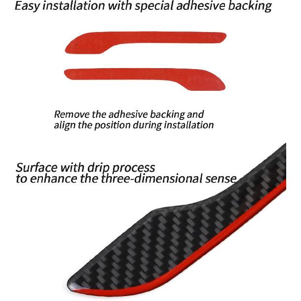 Carbon Fiber Door Handle Cover, Door Handle Protective Cover Decoration Compatible with Tesla Model Y/3 accessories (2017-2025) Highland & Juniper