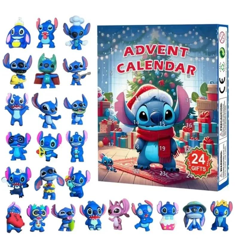 Календарь-адвент Lilo & Stitch, коробка, слепой бокс Lilo Stitch, модель на 24 дня, аниме-фигурка, календарь-обратный отсчет, рождественские подарки