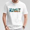 Повседневная футболка с круглым вырезом и коротким рукавом для лета Camisetas Кувейт Графическая футболка Смелый текст Кувейта с принтом пейзажа пустыни