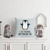 Voatok Funny Penguin Love Decorative Throw Pillow Case, 18 x 18 inch Penguin Decor Home Decor Cushion Cover, Penguin Love Gifts, Gift Son, Daughter,