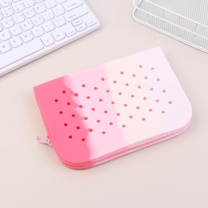 Soft Silicone Pencil Case Zipper Pouch Waterproof Lightweight Storage Bag for Kids School Office Writing Tools