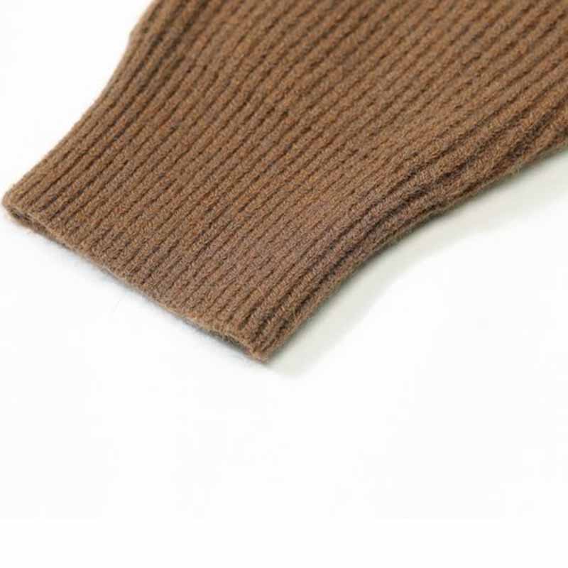 Лацкан кофейного цвета с застежкой-молнией свитер кардиган осень и зима новый винтажный короткий пальто женщина