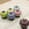 Single Hole Ceramic Pumpkin Handle Leopard Pattern Drawer Knobs Retro Cabinet Knob  Furniture