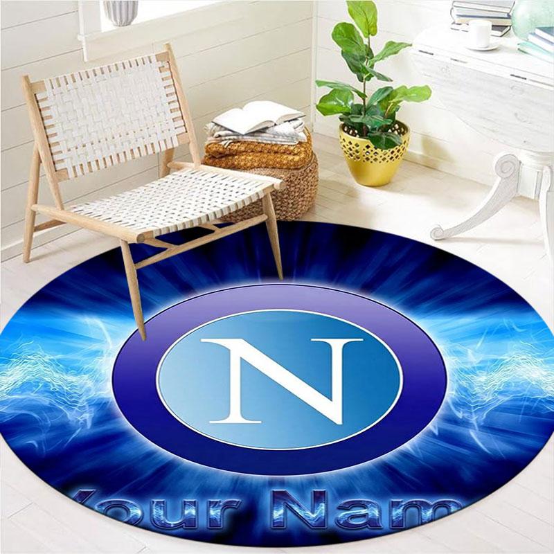 SSC Napoli Custom Name Round Area Rug,Carpet Rug for Living Room Bedroom Sofa Playroom Decor,Non-slip Floor Mat