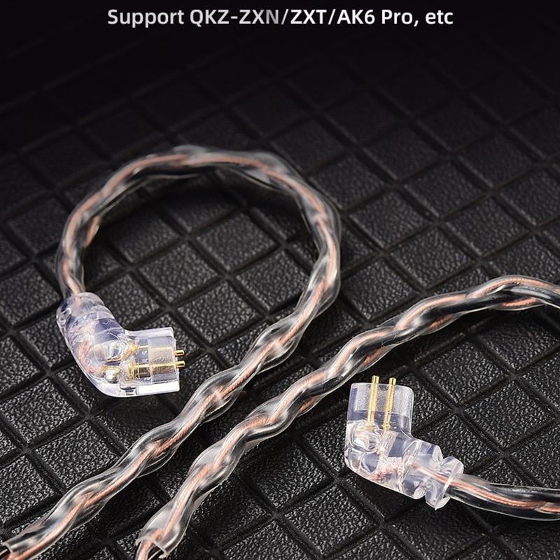8-жильный посеребренный провод для наушников для QKZ-ZXN/ZXT/AK6 Pro 0,75 мм позолоченный штекер удлинительный кабель для наушников