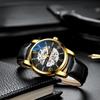 Мужские полые автоматические механические часы Chenxi с ремешком Партия Модные Водонепроницаемые механические часы для бизнеса