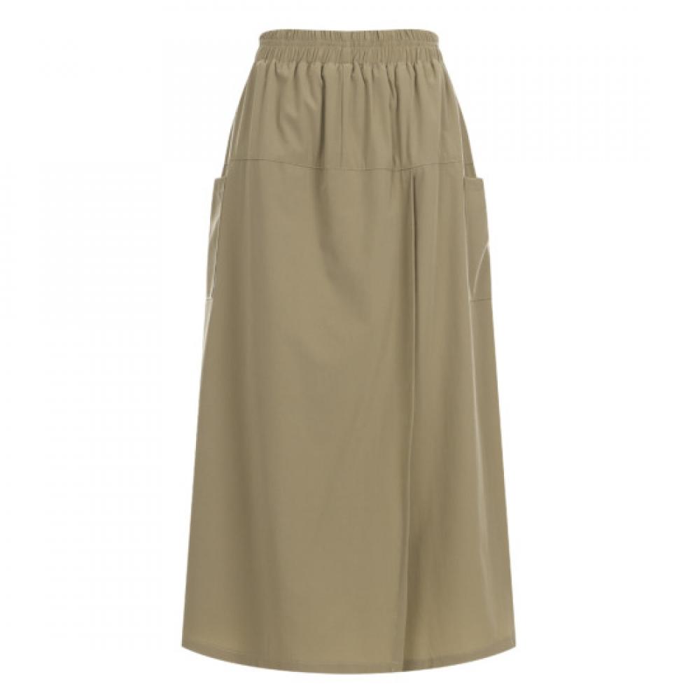 Shop Women S waiStband Big Pocket Diagonal Cut Wrap Skirt pantS Beige Rbe Wpt