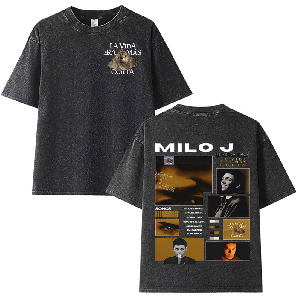 Rapper Milo J New Album Merch Mens Womens Clothing Loose Vintage Washed T Shirt Aesthetic Short Sleeve Tshirts Unisex
