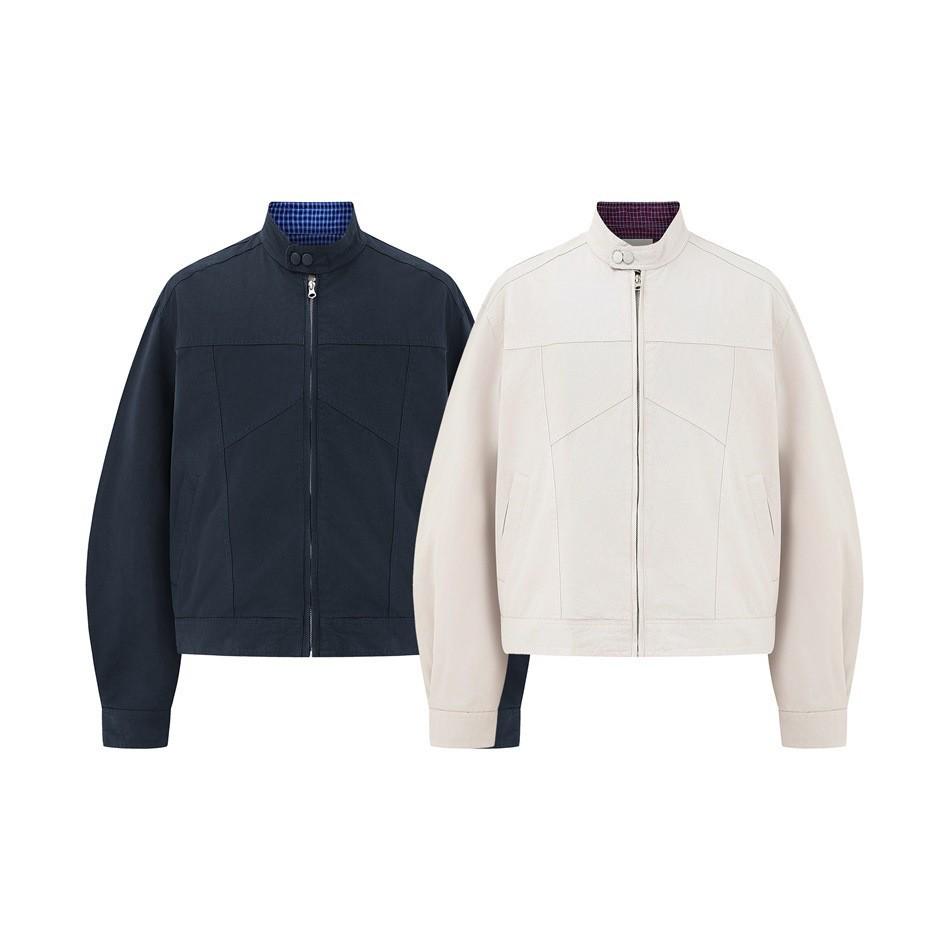 FORN3 Men's Retro Cotton Harrington Jacket - Casual Loose Fit, Stand Collar, Spring/Autumn Trendy Workwear (N1600)