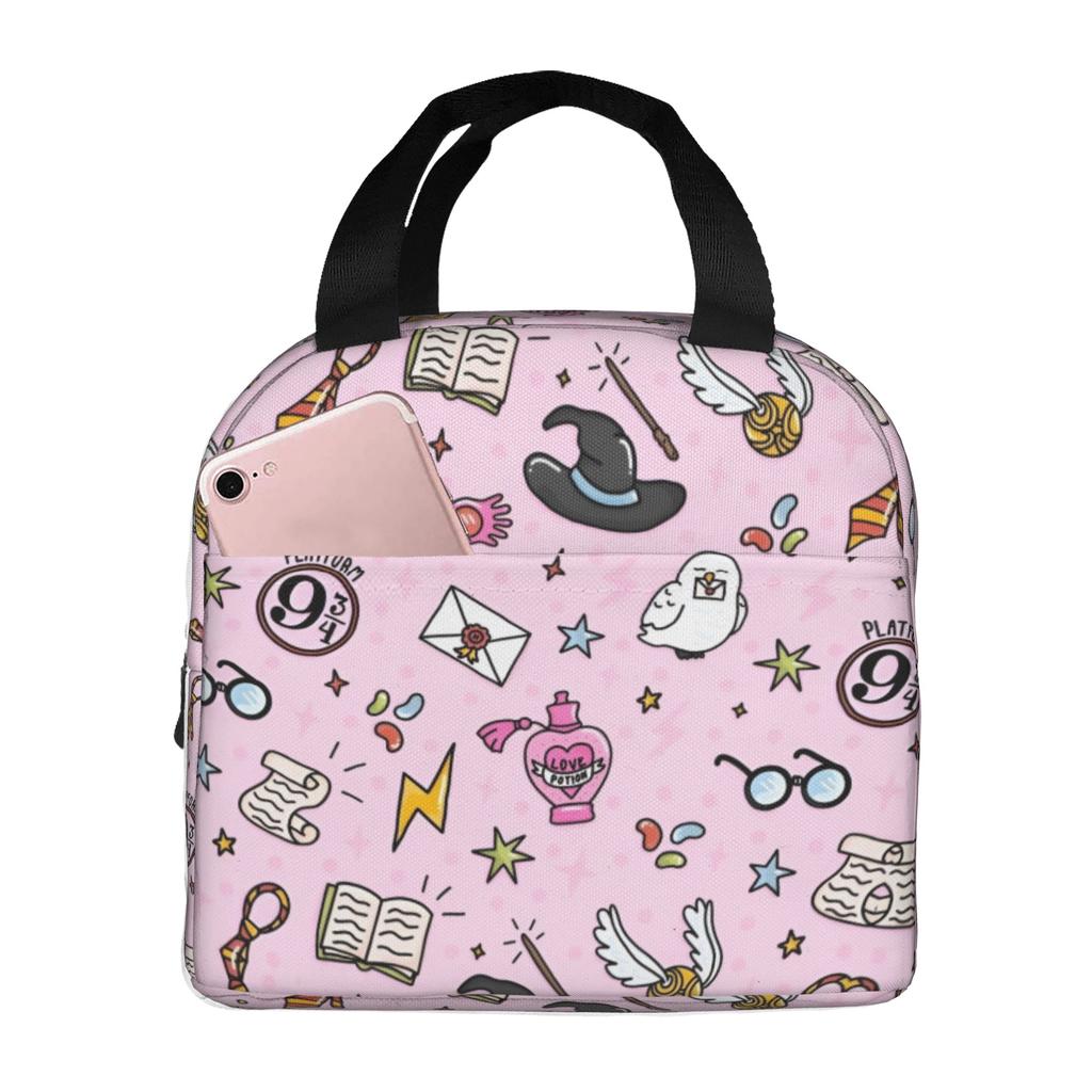 Custom H-Harryes Insulated Lunch Bag for Women Men Waterproof Film Cooler Thermal Lunch Box Beach Camping Travel