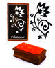 Printtoo Floral Swirl Design Rectangular Wooden Rubber Stamp Block