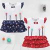 Newborn Baby Girls Toddler Clothes Romper Pleated Skirt Bowknot Kids Party Princess Clothing Dress