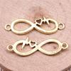 10 шт., подвески с символом бесконечности, сердцебиение, разъем для ювелирных изделий, цвет античного золота 32X11 мм