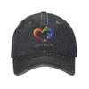 LGBTQ Be Kind Gay Pride LGBT Ally Rainbow Baseball Cap Unisex Distressed Denim Snapback Cap Outdoor All Seasons Travel Caps Hat