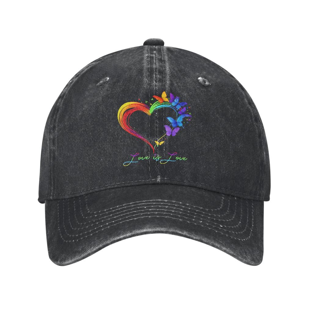 LGBTQ Be Kind Gay Pride LGBT Ally Rainbow Baseball Cap Unisex Distressed Denim Snapback Cap Outdoor All Seasons Travel Caps Hat