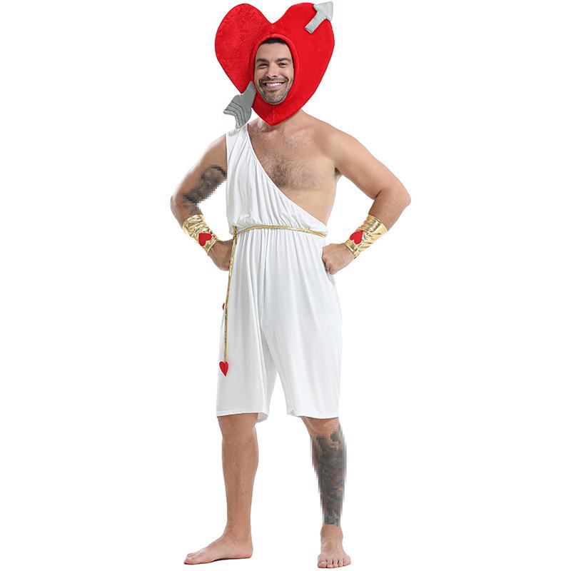 Adult Men Ancient Greek Mythology Cupid The Love God Angel Belt Jumpsuit Sets Halloween Cosplay Costumes Role Play Outfit